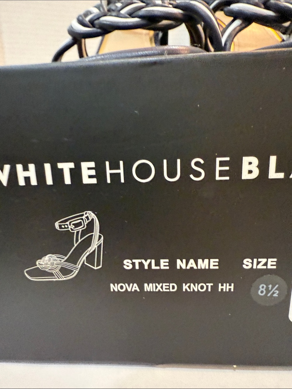 White House Black Market Nova Mixed Knot High Heels WHBM Size 8.5M Blue NIB - Picture 5 of 16